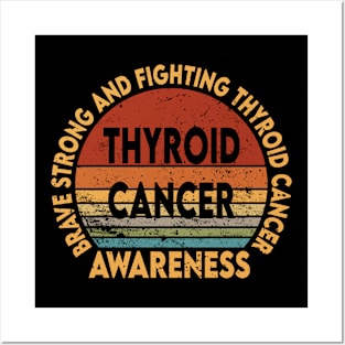 Brave strong and fighting thyroid cancer Posters and Art